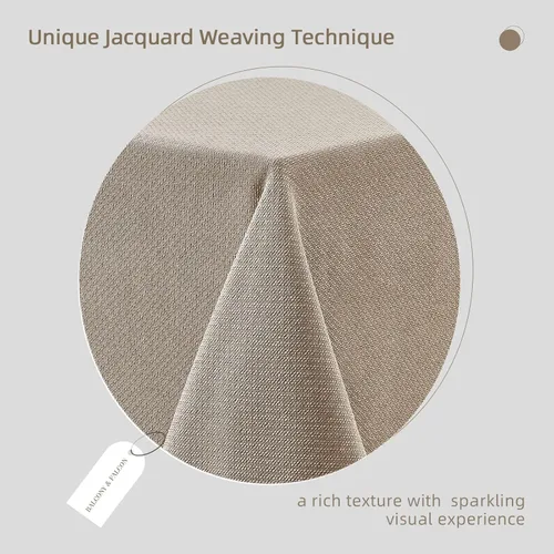Vista 3 de BALCONY & FALCON Rectangle Table Cloth Waterproof Beige 47"x47