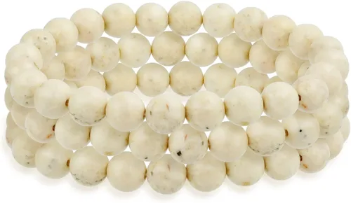 Vista 6 de Bling Jewelry Juego de 3 pulseras elásticas unisex apilables con cuentas redondas de 0.315 pulgadas para mujeres, adolescentes y hombres, multihebra