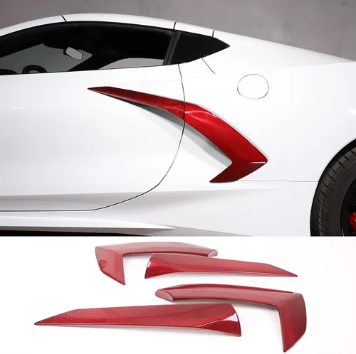 Vista 9 de Cubierta de salida de aire exterior de fibra de carbono 100% real para Chevrolet Corvette C8 2020-2023, accesorios de ventilación lateral