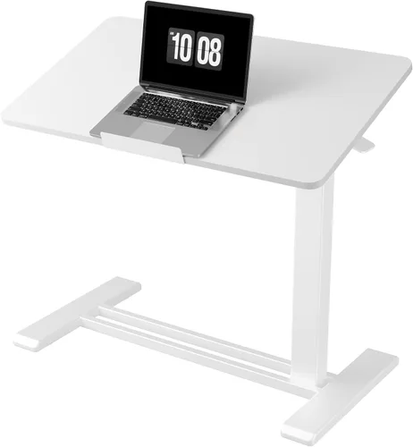 Vista 16 de FLEXISPOT H7 PRO Mesa de pie móvil ajustable para cama con ruedas neumáticas, mesa para laptop portátil, inclinable 90°, carro para computadora