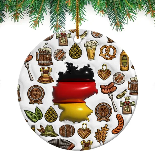 Vista 49 de Lotacy Bandera argentina argentina de Navidad de cerámica 2D impresa adorno con símbolos, decoración del hogar argentina regalos para hombres
