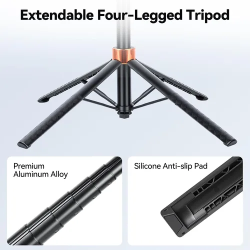 Vista 8 de UTEBIT 59'' Telescopic Selfie Stick with Tripod, Enhanced 4-Leg Steady Base