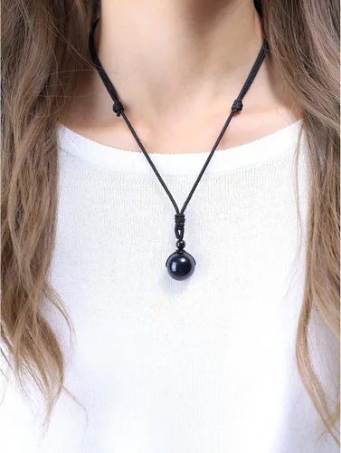 Vista 2 de Colgante COAI con pendiente de piedra redonda auténtica, unisex