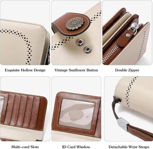 Vista 6 de BOSTANTEN Bolsos de cuero para mujer ocultos llevar carteras asa superior Satchel hombro bolsa de trabajo y para mujer cartera de cuero genuino gran
