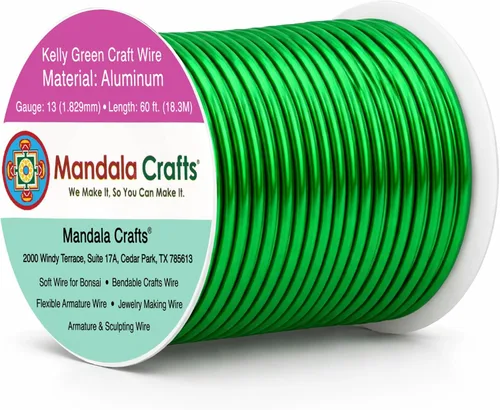 Vista 77 de Mandala Crafts - Alambre de aluminio anodizado de calibre 22 para hacer joyas - 137.2 m de alambre flexible surtido y coloreado - Doble para bonsái