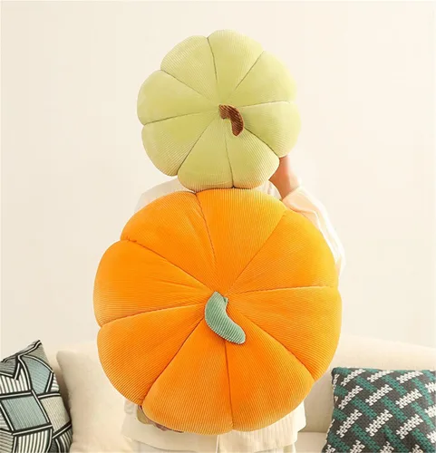 Vista 3 de AZCHEN Almohada decorativa de calabaza, cojín decorativo para sofá cama, muebles de patio (7.1 in, marrón)