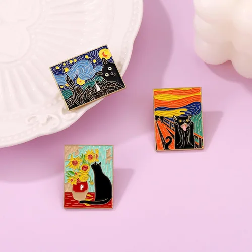 Vista 10 de Juego de pines esmaltados de anime, divertidos broches para mochila, chaqueta, ropa, insignias de solapa de dibujos animados, botones estéticos a