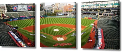 Vista 38 de TUMOVO Arte de pared en lienzo para estadio deportivo, arte de pared de campo Wrigley en Chicago, pinturas de Chicago, impresiones sobre lienzo
