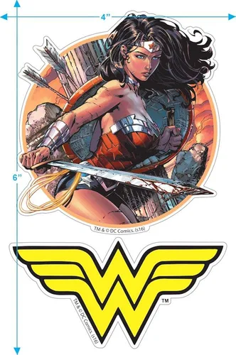 Vista 3 de Popfunk Camiseta y calcomanías clásicas de Wonder Woman Pop Art