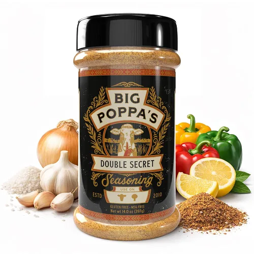 Vista 14 de Big Poppa's Double Secret Condimento para Bistec – Sazonador para Bistec Galardonado con Sal Marina Fina, Ajo en Polvo y Sal de Limón – Mezcla