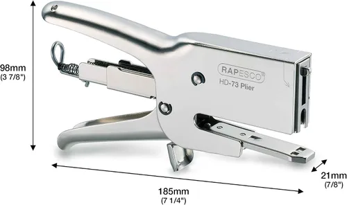 Vista 4 de Rapesco Alicates de grapado - Alicates de embalaje tradicionales HD-73, utiliza 73 grapas tipo 1/4"-1/2" (1169)