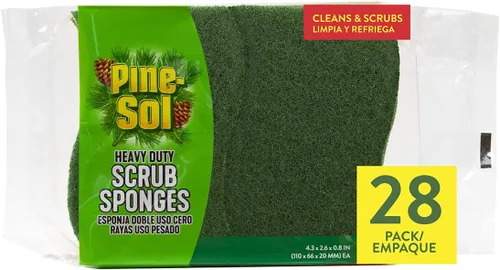 Vista 10 de Pine-Sol Esponjas para fregar de alta resistencia, limpiador de platos de doble cara con estropajo, esenciales de cocina para lavar platos