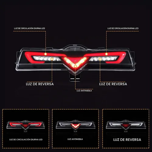 Vista 2 de VLAND Conjunto de luces traseras para Toyota GT86 2012-2020, BRZ 2013-2018, FRS 2012-2016 con señal de giro, luz LED DRL, enchufar y usar
