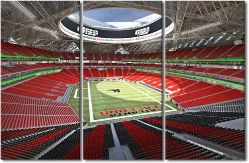 Vista 70 de TUMOVO MetLife Stadium - Decoración de pared de Nueva York, 3 piezas, lienzo, arte de pared para decoración del hogar, juegos de fútbol americano