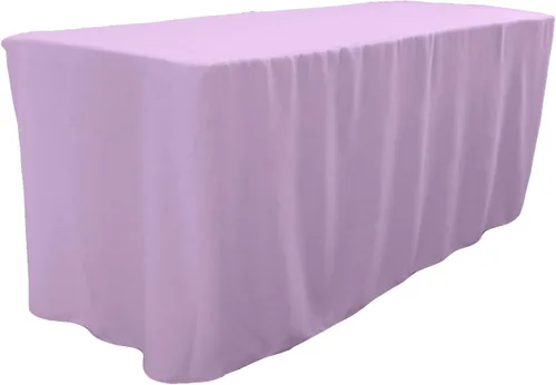 Vista 4 de LA Linen Mantel ajustable de popelina de poliéster, 96.2 in de largo x 30.0 in de ancho x 76.2