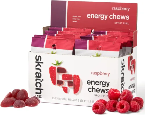 Vista 16 de Skratch Labs Energy Chews Gomitas de cafeína para correr, ciclismo y rendimiento deportivo, alternativa al gel, cereza agria (paquete de 10), sin