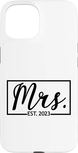Vista 6 de iPhone 16 Mrs. Est. 2023 Casado luna de miel esposa señor a juego caso de boda