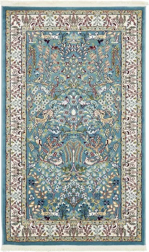 Vista 38 de Unique Loom Colección Narenj - Alfombra de área - Bristol (2' 2" x 3' 1" ovalada, azul/beige)