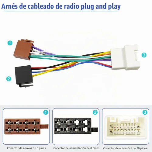 Vista 4 de Arnés de cables de radio 20Pin para conector estéreo Mitsubishi Car Stereo Wiring Harness Adapter 16Pin ISO Plug Compatible with Outlander Lancer