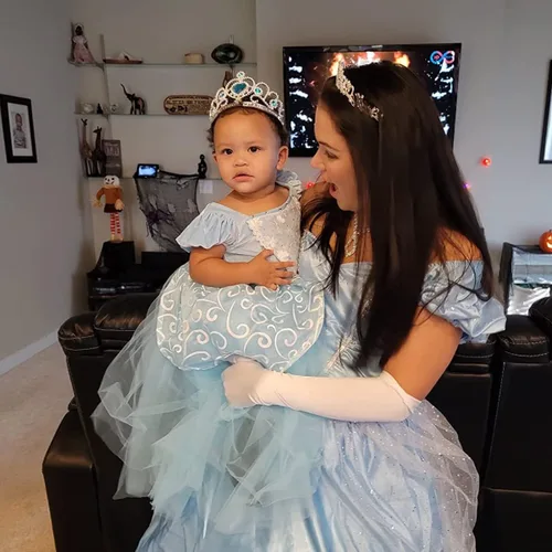 Vista 2 de JWZWJ Fancy Cinderella Princess Dress Costume Puff Sleeve Halloween Birthady Party Cosplay for Girls 2-11T