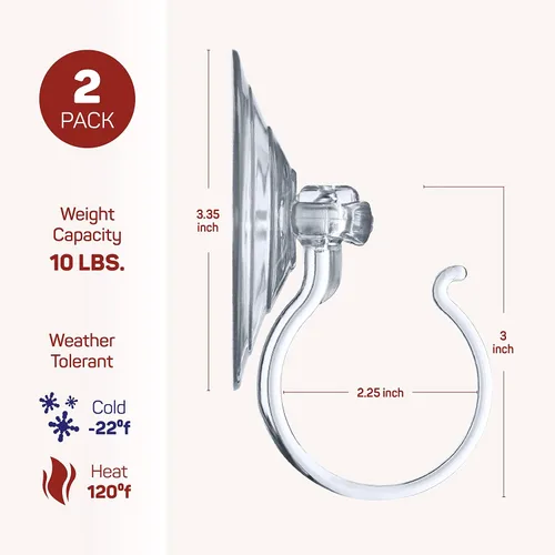 Vista 2 de Juego de 2 colgadores de corona de Navidad para puerta delantera de cristal [Juego de 2] Colgador gigante de corona de ventosa, cuelga coronas