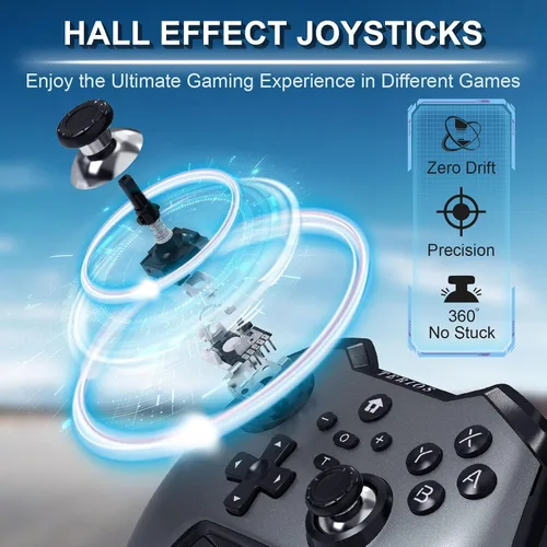Vista 2 de TERIOS T32 Pro Switch Controller for Nintendo SwitchOledLiteWindows 10, Wireless Switch Controller with Hall Effect JoystickNo DeadzoneNFCLinear