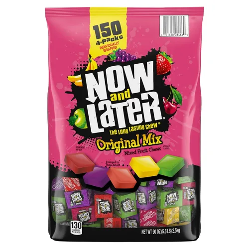 Vista 8 de Now & Later - Caramelos masticables mixtos de frutas variadas, tarro de 38 onzas