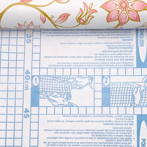 Vista 4 de Revestimiento autoadhesivo floral rosa para estantes, mesa extraíble, papel decorativo para espacios de trabajo, caja de almacenamiento de fotos