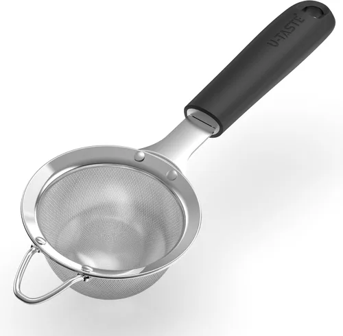 Vista 11 de U-Taste Colador de Malla Fina Pequeño: Acero Inoxidable 18/8 de 3.35 pulgadas, Tamiz de Cocina para Alimentos de 30 Mallas con Mango de Silicona