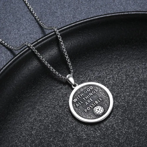Vista 6 de Collar con medalla de San Patrón, plata de ley 925, collar con colgante de protección, joyería católica, regalos para hombres y mujeres