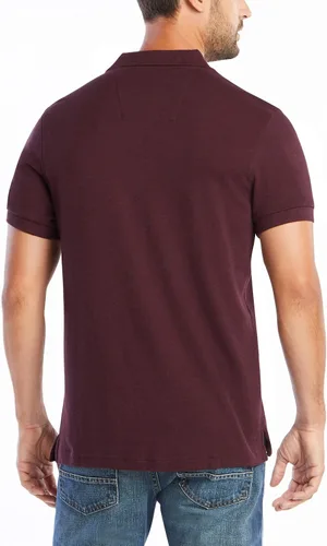 Vista 3 de Nautica Polo de algodón suave liso de manga corta para hombre