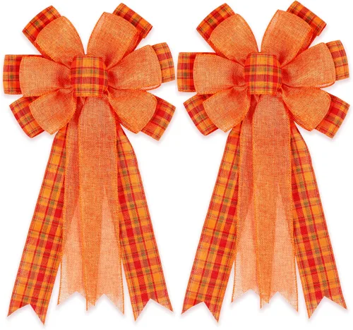 Vista 7 de Paquete de 2 lazos decorativos para corona del 4 de julio, lazos para decoración de árbol patriótico, Día de la Independencia, Día de los Caídos