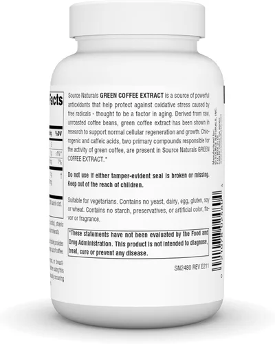 Vista 3 de Source Naturals, Extracto de café verde, 500 mg Tableta - 120 Tabletas
