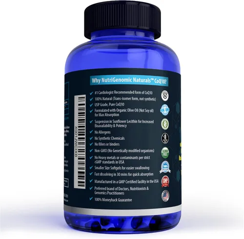 Vista 8 de CoQ10, coenzima Q10, mayor absorción con aceite de oliva orgánico, 100 mg, 60 cápsulas blandas, ubiquinona, ubiquinol, apoya la salud del corazón