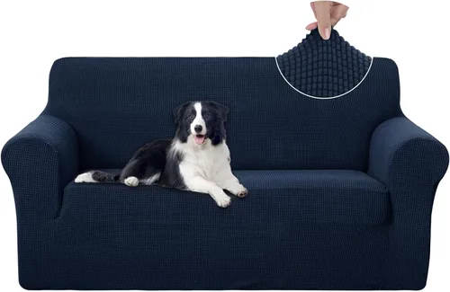 Vista 15 de U-NICE HOME Funda para sofá biplaza elástica, cubierta para sofá, funda para sillón, protector de muebles para sofá con 2 cojines, funda para sofá