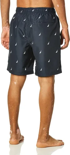 Vista 3 de Nautica Traje de baño estándar de secado rápido para hombre con estampado de velero de clase J