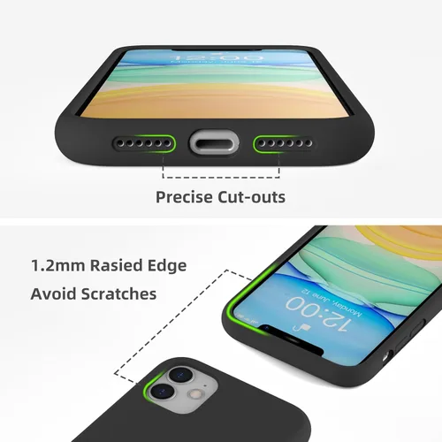 Vista 2 de Funda de silicona líquida compatible con iPhone 11 (6.1 pulgadas), cubierta de goma de gel de protección completa con forro de microfibra suave