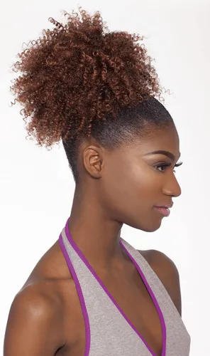 Vista 2 de Outre Cola de caballo con cordón grande y hermoso cabello 4A KINKY (2T1/30)