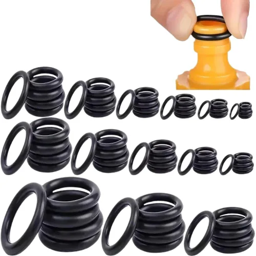 Vista 2 de 18 Sizes Nitrile Rubber Kit Pressure Oil and Water Resistant Round Seal Gasket Universal O Ring Washer Compatible with Car Auto