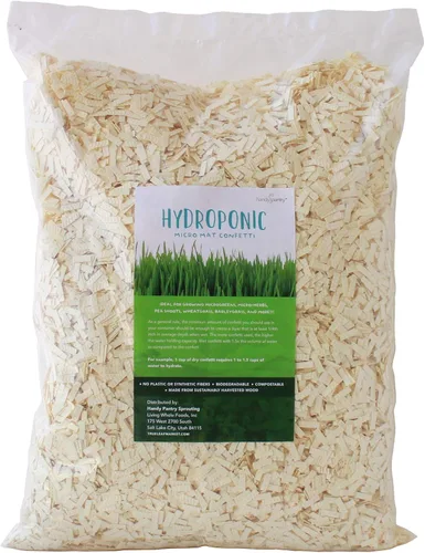 Vista 8 de Micro Mat Hydroponic Confetti - Bolsa de 1.5 libras - Medio de cultivo compostable para microgreens y pasto de trigo - Alta capacidad de retención
