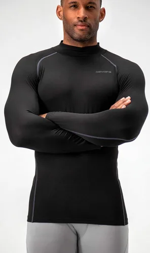 Vista 5 de DEVOPS 2 Pack Men's Thermal Turtle Mock Neck Shirts, Compression Long Sleeve Tops and Hoodies