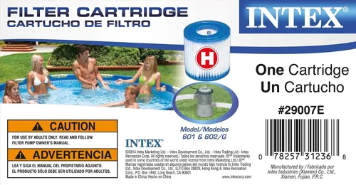 Vista 3 de Intex Juego de piscina sobre el suelo con marco de metal para 4 personas con tapón de drenaje, bomba de filtro y 6 cartuchos de filtro de repuesto