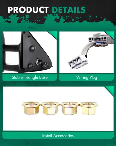 Vista 5 de SCITOO Espejos de remolque compatibles con Ford F150 1997-2003, cabina estándar y extendida (no para modelos de 4 puertas), un par con ajuste