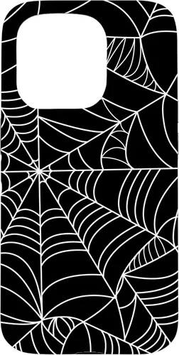 Vista 14 de iPhone 16 Spider Web Halloween Pattern Spooky on Black Case