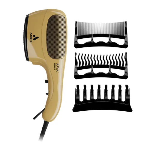Vista 2 de Andis 82125 - Secador de pelo iónico de cerámica turmalina de 1875 W, secador de pelo con tecnología iónica sin encrespamiento, sin daños por calor