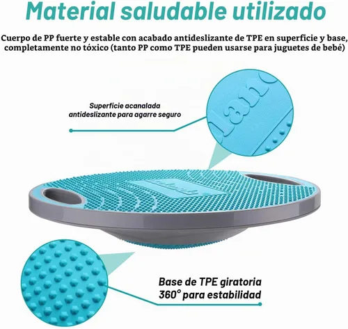 Vista 4 de NALANDA Tabla de Equilibrio Oscilante, Entrenador de Core para Entrenamiento de Equilibrio y Ejercicio, Material Saludable con Superficie