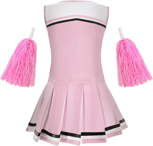 Vista 2 de yolsun - Disfraz de animadora para niñas, de Halloween, lindo uniforme