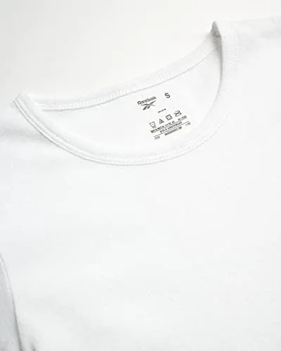 Vista 3 de Reebok Camiseta interior para niña - Camisa blanca básica suave y transpirable (paquete de 6)