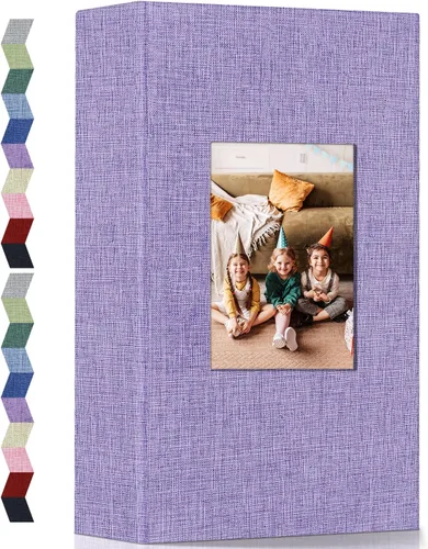 Vista 31 de popotop - Álbum de fotos 4x6 con 100 fotos, libros de fotos con 100 bolsillos verticales, cubierta de lino, álbumes para fotos familiares, de boda