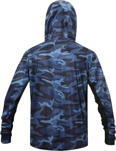 Vista 4 de Camiseta de pesca con capucha de rendimiento de manga larga con capucha y protección solar